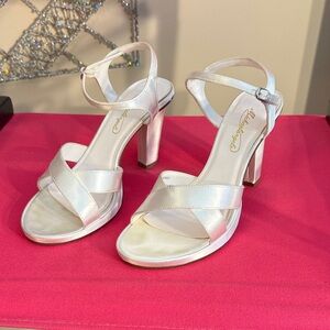 Michaelangelo “Brittany” Elegant White Strappy Heels